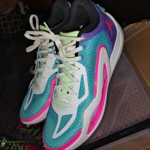 Jordan Athletic Shoes in Blue, Pink, and Purple